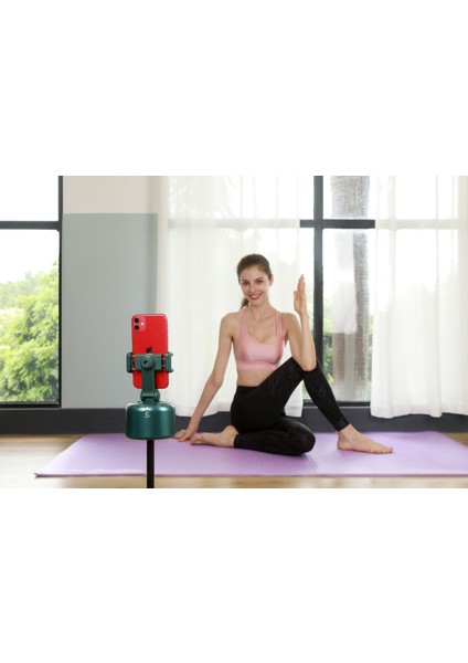 Pembe Apaı Genıe Iı Otomatik Yüz Nesne Takip Kamerası 360° Döndürme Akıllı Selfie Çubuğu Tripod Tutucu Akıllı Çekim Telefon Montajı (Yurt Dışından)