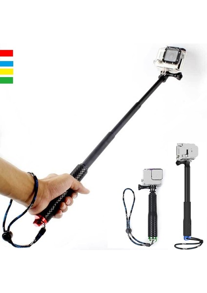 L Mavi Taşınabilir Uzatılabilir El Monopod Kutup Su Geçirmez Selfie Sopa Gopro Kahraman Için 11 10 9 8 7 6 5 Sjcam Xiaoyi Djı Osmo Kameralar (Yurt Dışından)