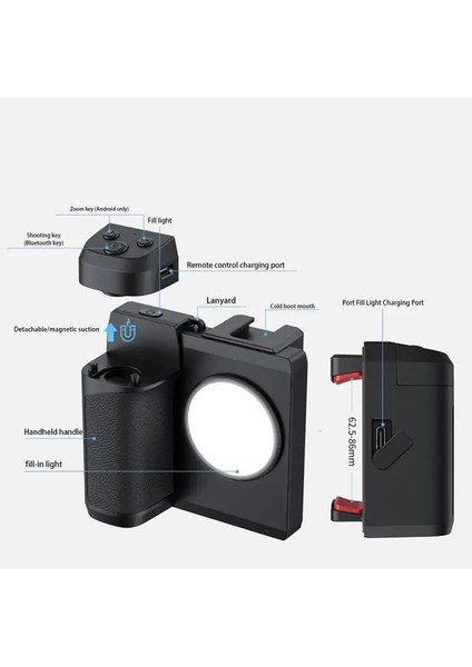 Dolgu Işığı ile Akıllı Telefon Kafesi IPhone 14/13/12/11 Pro Max Kılıf Cep Telefonu Tavşan Kafesi Abs Kabuk Sony Blackmagic (Yurt Dışından) modelleri