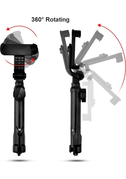 Siyah Kablosuz Bluetooth Selfie Çubuk Tripod Iphone/huawei/samsung Android Mobil Monopod Selfie Çubuk Deklanşör Için Uzaktan Kumanda ile (Yurt Dışından)