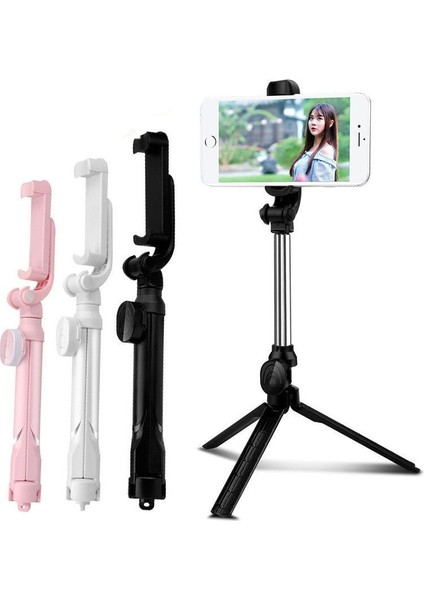 Beyaz Selfie 3 In 1 Kablosuz Bluetooth Uyumlu Selfie Sopa Katlanabilir Monopod El Sopa Iphone Xs 11 Selfi Sopa (Yurt Dışından)