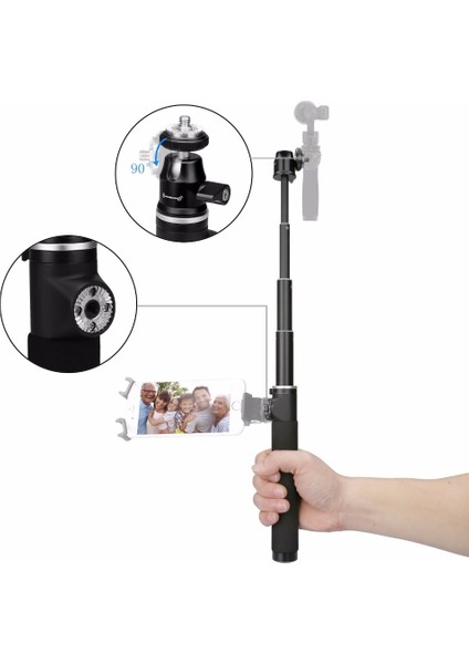 Gopro Hero Için Sadece Telefon Tutucu Alüminyum Alaşımlı Selfie Çubuğu Aksiyon Kamerası Monopod IPhone Xiaomi Huawei Samsung Android Akıllı Telefon Için Tutuculu (Yurt Dışından) modelleri