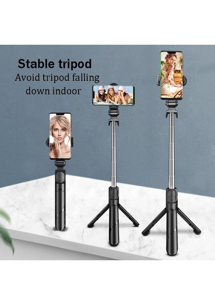 001 Selfie Çubuğu Tripod Uzaktan Kumanda ile Taşınabilir Tripod Telefon Için Bluetooth Katlanabilir Teleskopik Çubuk Mobil Canlı Yayın Için (Yurt Dışından)