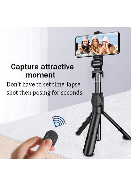 001 Selfie Çubuğu Tripod Uzaktan Kumanda ile Taşınabilir Tripod Telefon Için Bluetooth Katlanabilir Teleskopik Çubuk Mobil Canlı Yayın Için (Yurt Dışından)