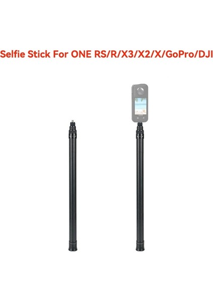 Siyah 200 cm 2 M Ultra Uzun Karbon Fiber Görünmez Selfie Sopa INSTA360 X3/one X2/one Rs Gopro Djı Actıon 3 Aksesuarları (Yurt Dışından)