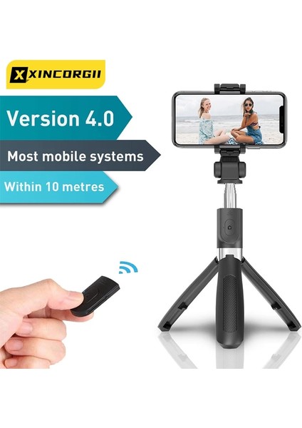 Siyah Bluetooth Anti-Shake Selfie Sopa El Gimbal Akıllı Telefon Sabitleyici Teleskopik Selfie Sopa Tripod Cep Telefonu Tutucu (Yurt Dışından) fiyatları