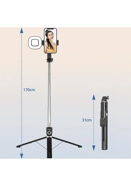 Işık Yok Serin Dıer 2023 Yeni Bluetooth Kablosuz Selfie Çubuğu Taşınabilir Katlanabilir Büyük Tripod Bluetooth Deklanşör ile iphone Huawei Telefon Için (Yurt Dışından) indirimleri