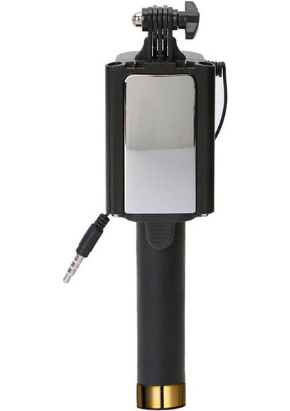 Altın Mini Selfie Çubuğu Taşınabilir Ayna Uzatılabilir Monopod Selfie Kutuplu El Kablolu Selfie Çubuğu iPhone Xiaomi Için Smartpho Için (Yurt Dışından)