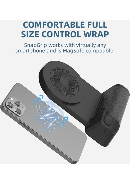 Siyah Manyetik Kamera Kolu Kamera Braketi Magsafe Masaüstü Kablosuz Şarj Cihazı 3'ü 1 Arada Akıllı Bluetooth El Sarsıntı Önleyici Selfie Çubuğu (Yurt Dışından)