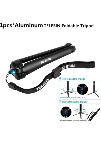Bir Telesın Alüminyum Selfie Çubuğu Uzatılabilir El Monopod Tripod Bağlama Aparatı Gopro Hero 10 9 8 7 Yi 4K Djı INSTA360 Akıllı Telefon (Yurt Dışından)