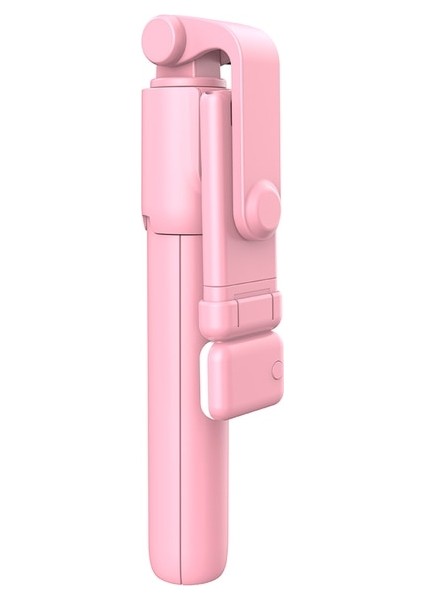 Pembe Telefon Selfie Çubuğu Mini Tripod Bluetooth Uyumlu Deklanşör Akıllı Telefon Standı Dolgu Işığı Katlanabilir Kablosuz Uzaktan 360 Rotasyon (Yurt Dışından)