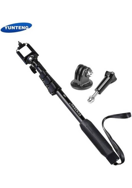 YT188 ve Adaptör Yunteng YT188 Selfie Çubuğu Tripod Monopod Kamera ve Telefon Için Ponopod Gopro Kalitesi Için Huawei Xiaomi Samsung Akıllı Telefon (Yurt Dışından)
