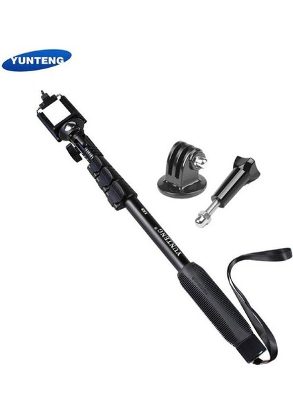 YT188 ve Adaptör Yunteng YT188 Selfie Çubuğu Tripod Monopod Kamera ve Telefon Için Ponopod Gopro Kalitesi Için Huawei Xiaomi Samsung Akıllı Telefon (Yurt Dışından) modelleri