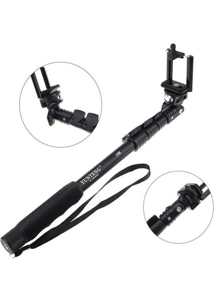 YT188 ve Adaptör Yunteng YT188 Selfie Çubuğu Tripod Monopod Kamera ve Telefon Için Ponopod Gopro Kalitesi Için Huawei Xiaomi Samsung Akıllı Telefon (Yurt Dışından) fırsatları