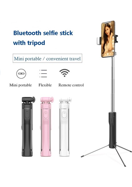 Beyaz Kablosuz Bluetooth Selfie Çubuğu Tripodlu Uzatılabilir Monopod Uzaktan Kumandalı Taşınabilir Selfie Çubuğu Iphone Xiaomi Telefon Için (Yurt Dışından)
