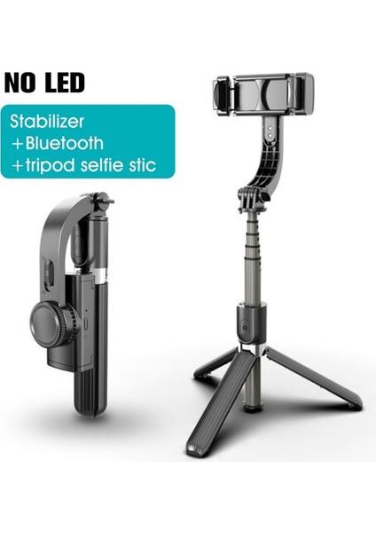 Siyah Kablosuz Bluetooth Selfie Sopa Tripod El Gimbal Sabitleyici Dolgu Işığı ile Cep Telefonu Gimbal Sabitleyici (Yurt Dışından)