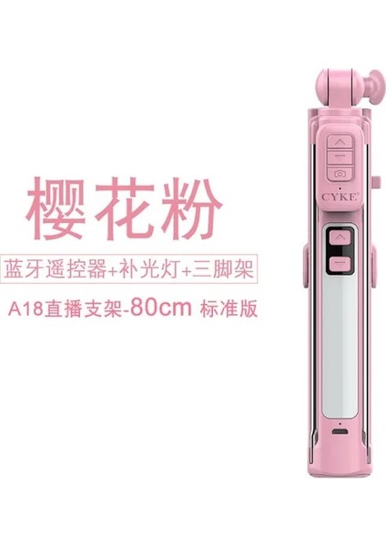 Pembe 2019 Yeni 4 In 1 Bluetooth IPhone Selfie Çubuğu Tripod LED Işık Entegre Çok Fonksiyonlu Video Canlı Yayın Braketi (Yurt Dışından)