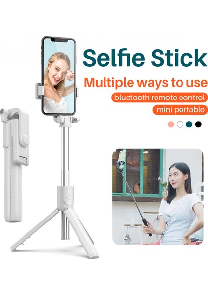 R1S Beyaz Yeni Bluetooth Selfie Sopa Cep Telefonu Tutucu Geri Çekilebilir Taşınabilir Çok Fonksiyonlu Mini Tripod Kablosuz Uzaktan Deklanşör (Yurt Dışından) fiyatları