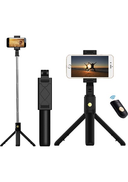 Siyah 3 In 1 Kablosuz Bluetooth Selfie Sopa Deklanşörlü Uzaktan Tripod Telefon Monopod iPhone 13 Akıllı Telefon Android Ios Tutucu (Yurt Dışından) indirimleri