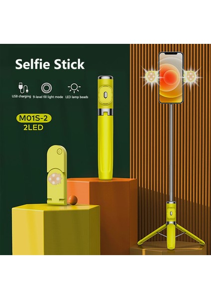 Yeşil Klasik Bluetooth El Akıllı Telefon Sabitleyici Cep Telefonu Selfie Sopa ile Dolgu Işığı Tutucu Tripod iPhone Huawei Xiaomi (Yurt Dışından) fiyatları