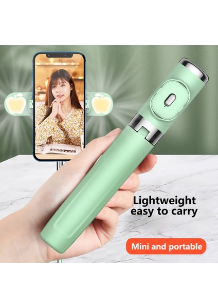Yeşil Klasik Bluetooth El Akıllı Telefon Sabitleyici Cep Telefonu Selfie Sopa ile Dolgu Işığı Tutucu Tripod iPhone Huawei Xiaomi (Yurt Dışından) modelleri