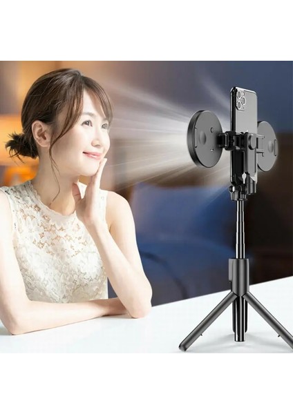 Siyah Sıcak Genişletilmiş Bluetooth Selfie Çubuk Tripod Çift Doldurma Işığı Tripod, Android Ios Akıllı Telefon Cep Telefonu Için Uzaktan Deklanşör ile (Yurt Dışından) indirimleri