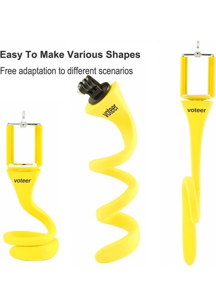 Sarı Uzaktan Kumanda Yok Maymun Çubuğu Esnek Selfie Çubuğu Maymun Sopa Pod Tripod Dağı Monopod Gopro Kameralı Telefon Için Kablosuz Bluetooth Tutucu Bisiklet (Yurt Dışından)
