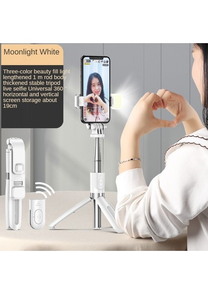 Ios Android Kablosuz Bluetooth El Gimbal Sabitleyici Cep Telefonu Için Dolgu Işığı Deklanşörlü LED Işıklı Selfie Sopa Tripodu (Yurt Dışından)