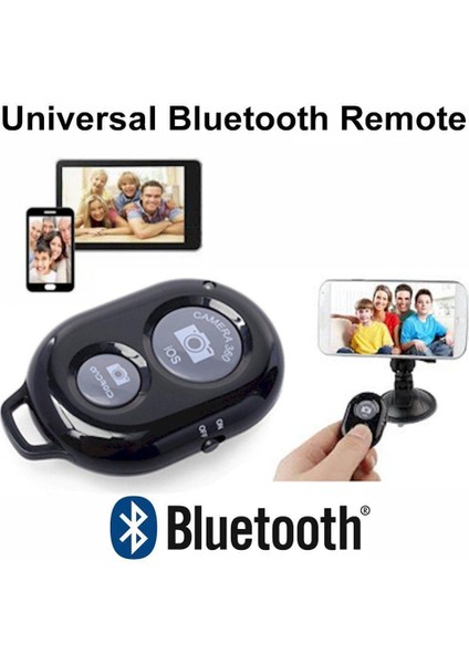 Siyah Bluetooth Uzaktan Zamanlayıcı Kablosuz Denetleyici Kamera Sopa Deklanşör Telefon Selfie Ios Android Için Kablosuz Deklanşör (Yurt Dışından)