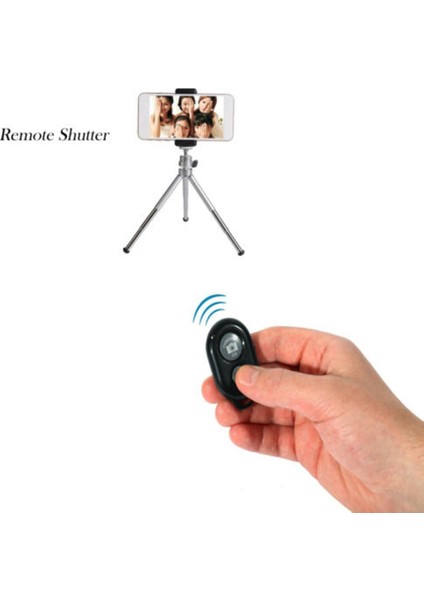 Siyah Bluetooth Uzaktan Zamanlayıcı Kablosuz Denetleyici Kamera Sopa Deklanşör Telefon Selfie Ios Android Için Kablosuz Deklanşör (Yurt Dışından)