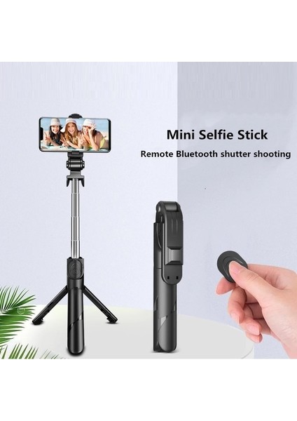 Siyah Işık Yok 2021 Yeni Bluetooth Kablosuz Selfie Çubuğu Mini Tripod Uzatılabilir Monopod, Ios Android Telefon Için Dolgu Işığı ile Uzaktan Deklanşör (Yurt Dışından)
