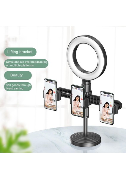 Stil 4 Ayarlanabilir Çoklu Kamera Masaüstü Canlı Yayın Tutucu Cep Telefonu Selfie Çubuğu (Yurt Dışından)