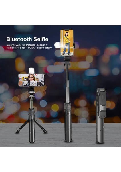 BLACK-100CM Tripod Uzaktan Kumanda ile Telefon Için Işık Mobil Selfie Sopa Tripod Seyahat Kayıt Tripod Monopodlar Için Xiaomi Huawei (Yurt Dışından) fiyatları