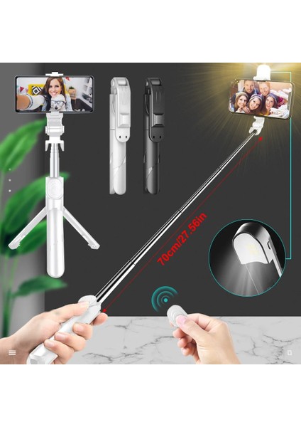 BLACK-100CM Tripod Uzaktan Kumanda ile Telefon Için Işık Mobil Selfie Sopa Tripod Seyahat Kayıt Tripod Monopodlar Için Xiaomi Huawei (Yurt Dışından) fırsatları