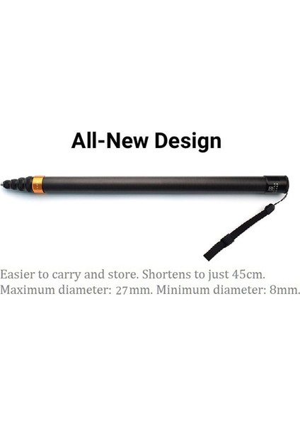 Simli 290 cm Karbon Fiber Görünmez Genişletilmiş Sürüm Selfie Çubuğu INSTA360 X3 / One X3 /one Rs Aksesuarları Gopro Selfie Çubuğu (Yurt Dışından)
