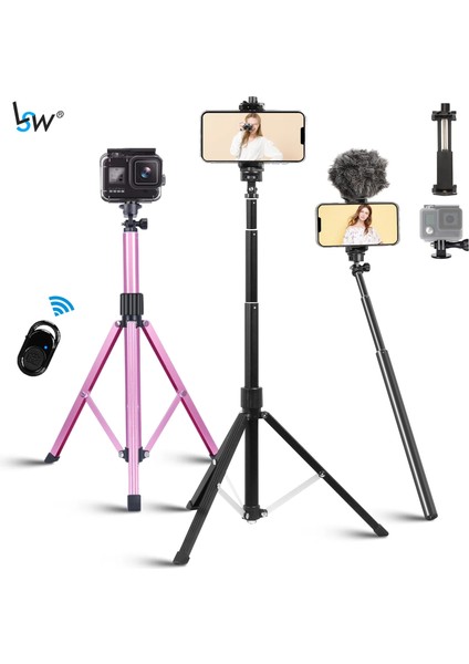 Pembe Selfie Sopa Telefon Tripod iPhone Samsung Web Kamerası Gopro Evrensel Telefon Tutucu Bluetooth ile Hafif Kamera Tripod Standı (Yurt Dışından) fiyatları