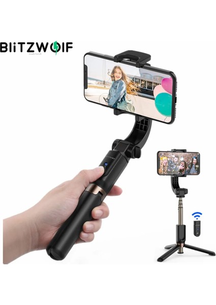 Blitzwolf BS12 Kablosuz Uzaktan Kumandalı ve Tripod Standlı Uzatılabilir Selfie Çubuğu Tripod, iPhone Samsung Için Taşınabilir Selfie Çubuğu (Yurt Dışından)