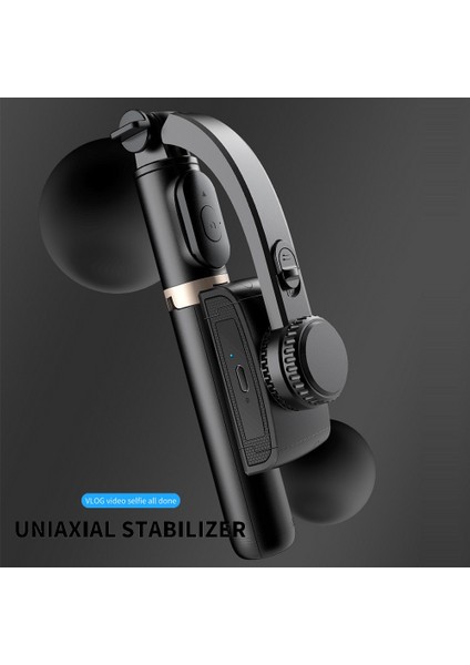 Q08 Siyah Q08 Bluetooth Selfie Çubuğu El Gimbal Sabitleyici Anti-Shake Selfie Çubuğu Genişletilebilir Mini Tripod Huawei Ios Android Için (Yurt Dışından)