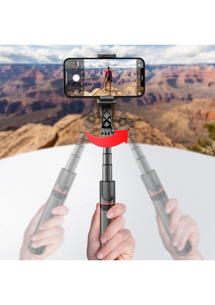 Siyah L19 Kararlı Sabitleyici Selfie Sopa Gizli Katlanabilir Tripod Standı W/uzaktan Kumanda Için Xiaomi Iphone Pro Max Huawei (Yurt Dışından) fiyatları