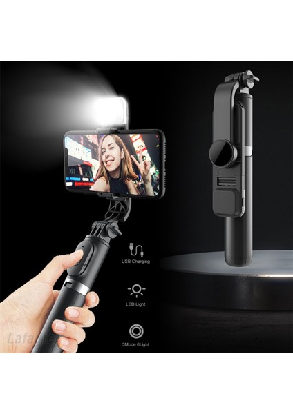 Beyaz Yeni Bluetooth Uyumlu Selfie Sopa Tripod Telefon Monopod Kablosuz Katlanabilir El Deklanşör Uzaktan Kumanda Uzatılabilir (Yurt Dışından)