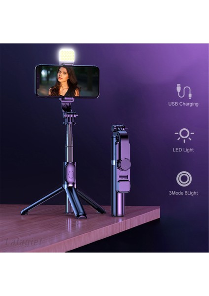 Beyaz Yeni Bluetooth Uyumlu Selfie Sopa Tripod Telefon Monopod Kablosuz Katlanabilir El Deklanşör Uzaktan Kumanda Uzatılabilir (Yurt Dışından)