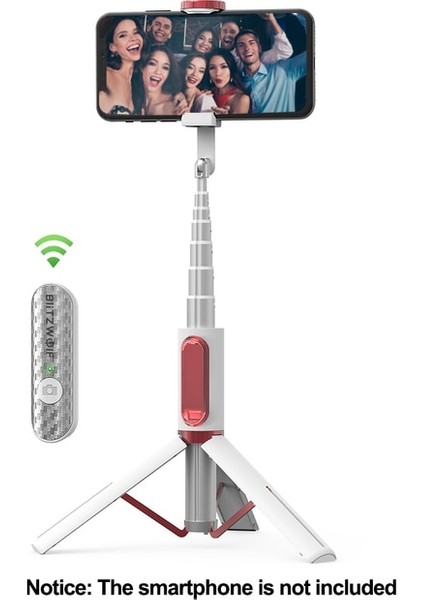 BS10 Beyaz Blitzwolf Hepsi Bir Arada Tripod Selfie Sopa Telefon Tutucu Bluetooth Uyumlu Geri Çekilebilir Tripod Selfie Sopa iphone Için Xiaomi (Yurt Dışından)