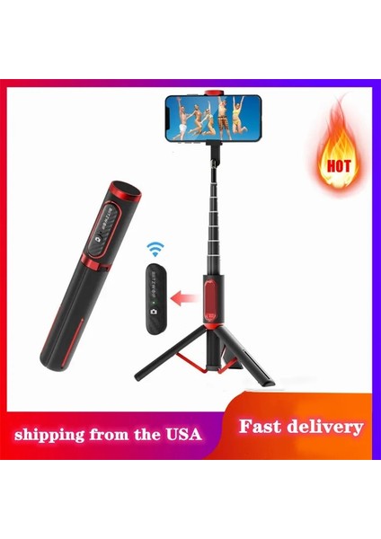 BS10 Beyaz Blitzwolf Hepsi Bir Arada Tripod Selfie Sopa Telefon Tutucu Bluetooth Uyumlu Geri Çekilebilir Tripod Selfie Sopa iphone Için Xiaomi (Yurt Dışından)