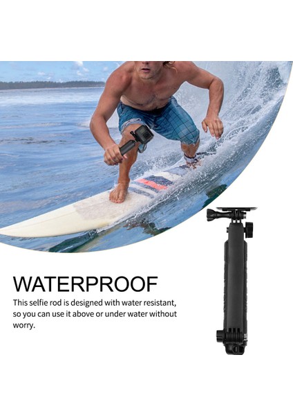 Kamera Su Geçirmez Monopod Taşınabilir Pc 3 Katlı Selfie Çubuğu Çok Fonksiyonlu Katlanabilir Kamera Tripod Gopro Için Yedek (Yurt Dışından) fırsatları