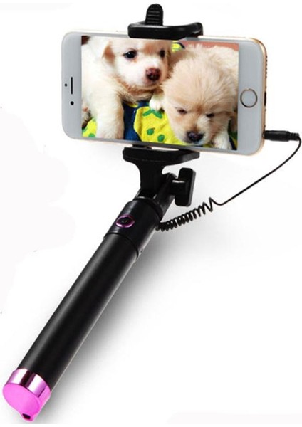 Sıcak Pembe 2019 Yeni Moda Evrensel Taşınabilir El Kendinden Kutuplu Tripod Monopod Sopa Akıllı Telefon Kablolu Selfie Sopa iPhone 6/6 S (Yurt Dışından)