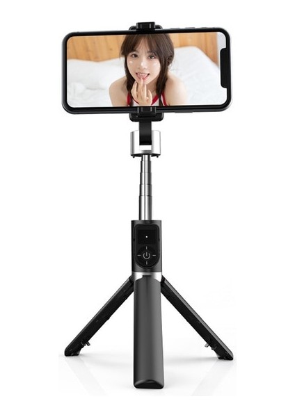 Siyah Pınzheng P70S Bluetooth Selfie Sopa iPhone Xiaomi Için Katlanabilir Tripod Monopod Deklanşör Uzaktan Uzatılabilir Kablosuz Selfie Sopa (Yurt Dışından)