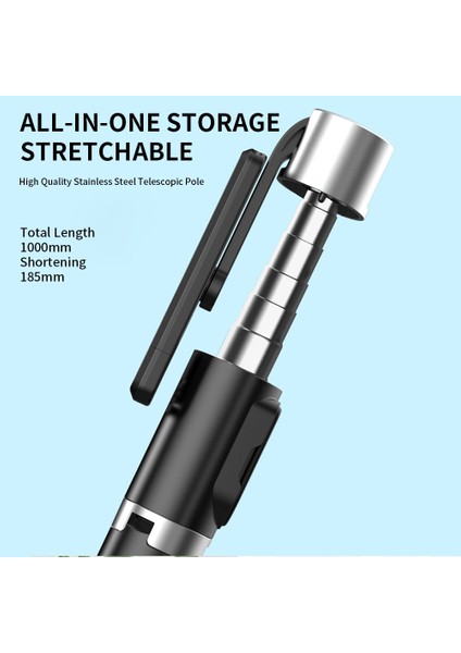 Siyah Pınzheng P70S Bluetooth Selfie Sopa iPhone Xiaomi Için Katlanabilir Tripod Monopod Deklanşör Uzaktan Uzatılabilir Kablosuz Selfie Sopa (Yurt Dışından) fırsatları