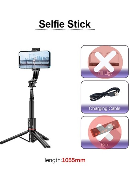 Işık Yok Kutu Yok Fgclsy 2022 Yeni Katlanabilir Kablosuz Bluetooth Selfie Çubuğu Tripod, Bluetooth Deklanşör Dolgu Işığı Alüminyum Alaşımlı Selfie Stck (Yurt Dışından)