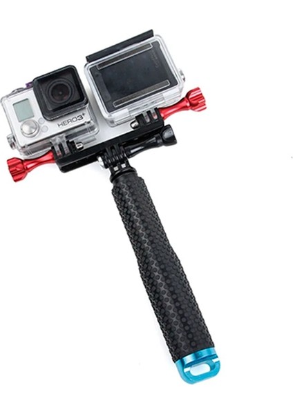 Selfiestick Çift Braket Tripod Tutucu Selfie Sopa El Monopod Gopro Hero 8/7/6/5/4/3 + Xiaoyi Yi 4K Sjcam SJ4000 Spor Kamera (Yurt Dışından)