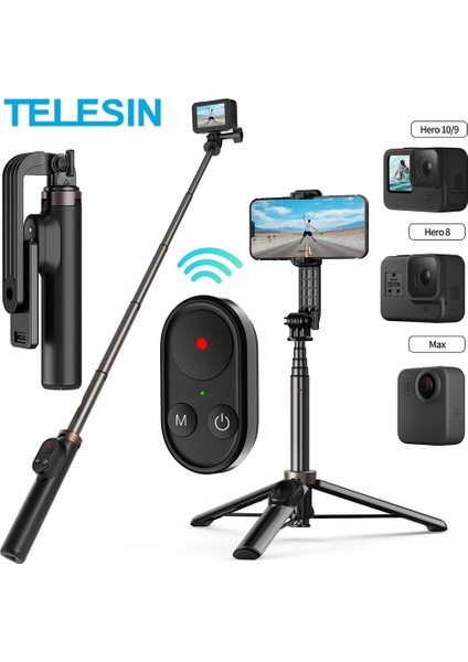 Sadece Bilek Bandı Gopro Hero 11 10 9 Max Için Telesın Uzaktan Kumanda Kablosuz Bluetooth Selfie Çubuğu Monopod Tripod iPhone 14 Pro Max Için Samaung (Yurt Dışından) fiyatları